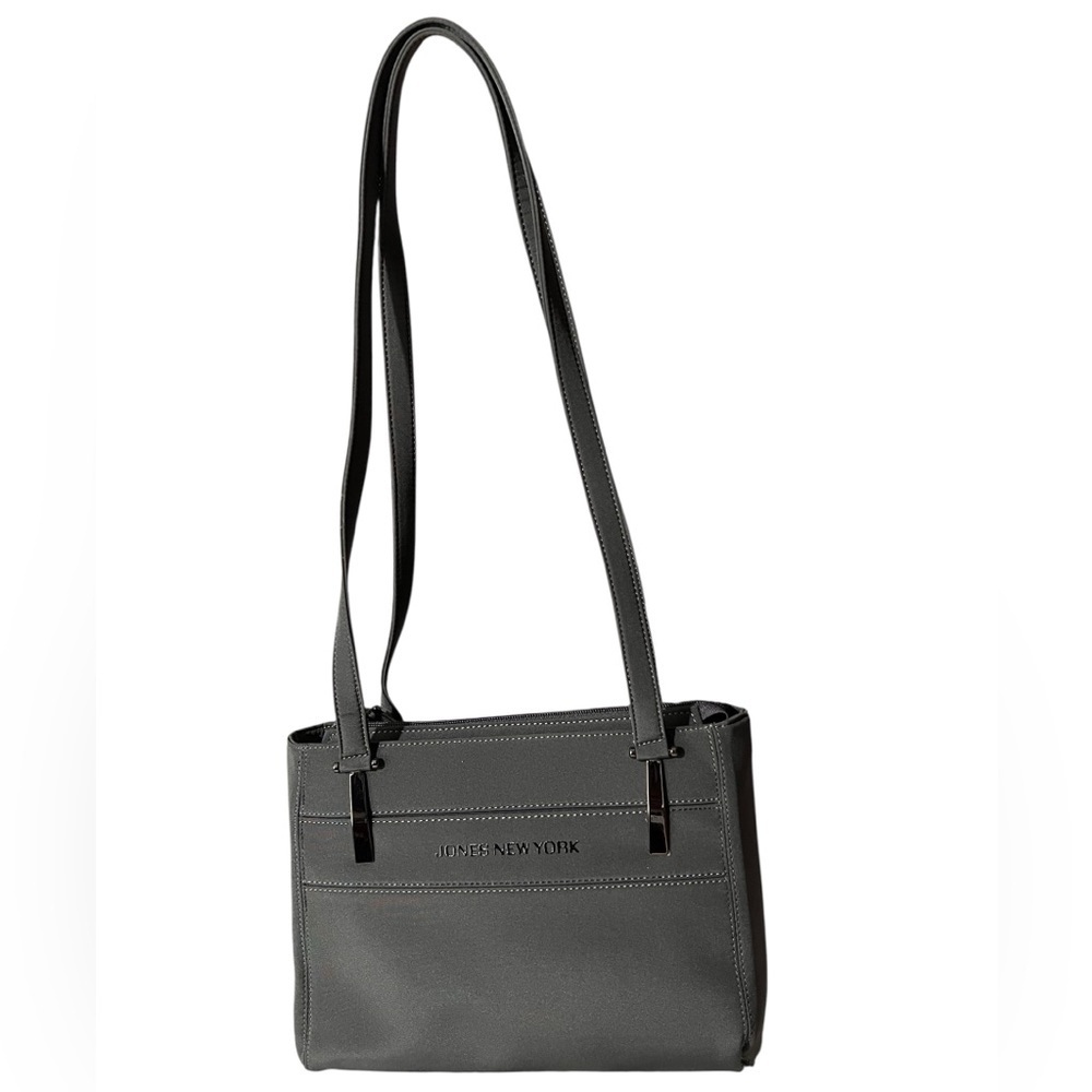 Charcoal Gray Canvas Jones New York Shoulder/Crossbody Bag, NWOT
